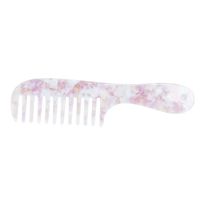 

BEAU FLY Portable Handle Anti Static Detangle Acetate Acid Hair Comb Marble Cushion Wide Tooth Comb, Customized