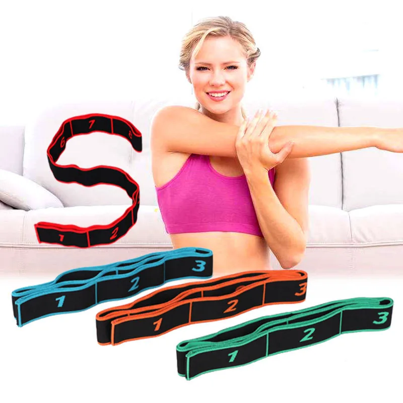 

Body stretch band fitness gym exercise stretch belt nylon elastic yoga stretching band, Picture