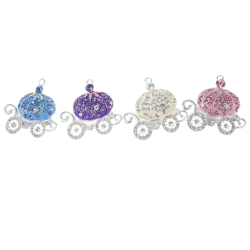 

custom Antique Lovely rhinestone Enamel princess Pumpkin carriage pendant Charms, Various, as your choice