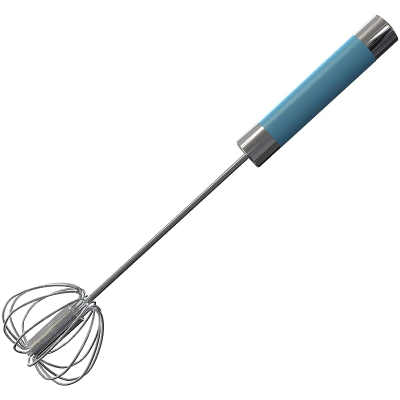 

Stainless Steel Egg Beater Semi-Automatic Manual Egg Tools Manual Push Down Hand Rotating Egg Whisk on Sale, Blue