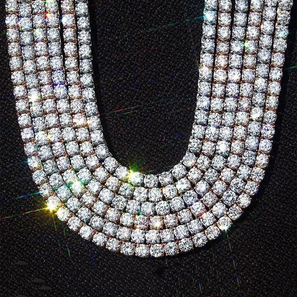 

Men's Iced Out 1 Row Tennis Chain 2.5mm 3mm 4mm 5mm 6mm Necklace Hip hop Jewelry 16 to 30 inches available