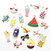 Fashion cartoon Fruit Lce Cream Bow Mixed Enamel Beads Pendants Charms Craft DIY Bracelet Earring Jewelry Findings OEM/ODM