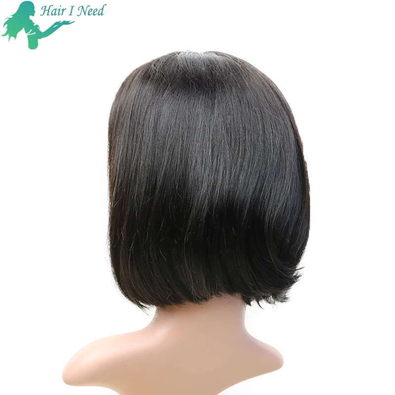 

100 human hair bob hair weaving silky virgin straight short wig