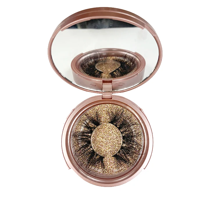 

2020 one of the popular 3d real fluffy mink lashes set with packaging wholesale, Black color