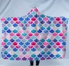 Adult Winter Hooded Blankets Fish scale Plush Hooded Cloaks Sherpa Fleece Wrap Towel Outdoor Travel Cloak Mermaid Blanket