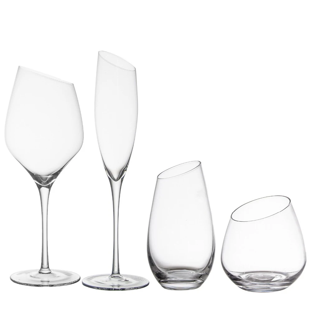 Slanted Wine Glasses