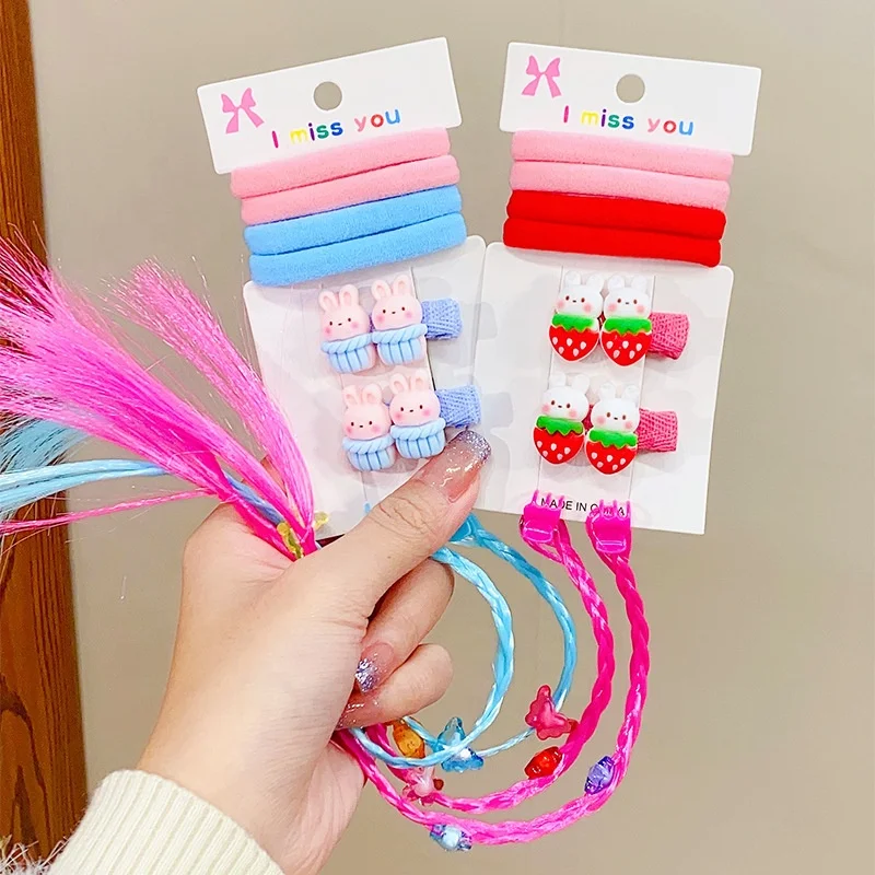 

8Pcs Set Hair Accessories Colorful Beaded Braid Hair Clip Children's Wig Hairpin