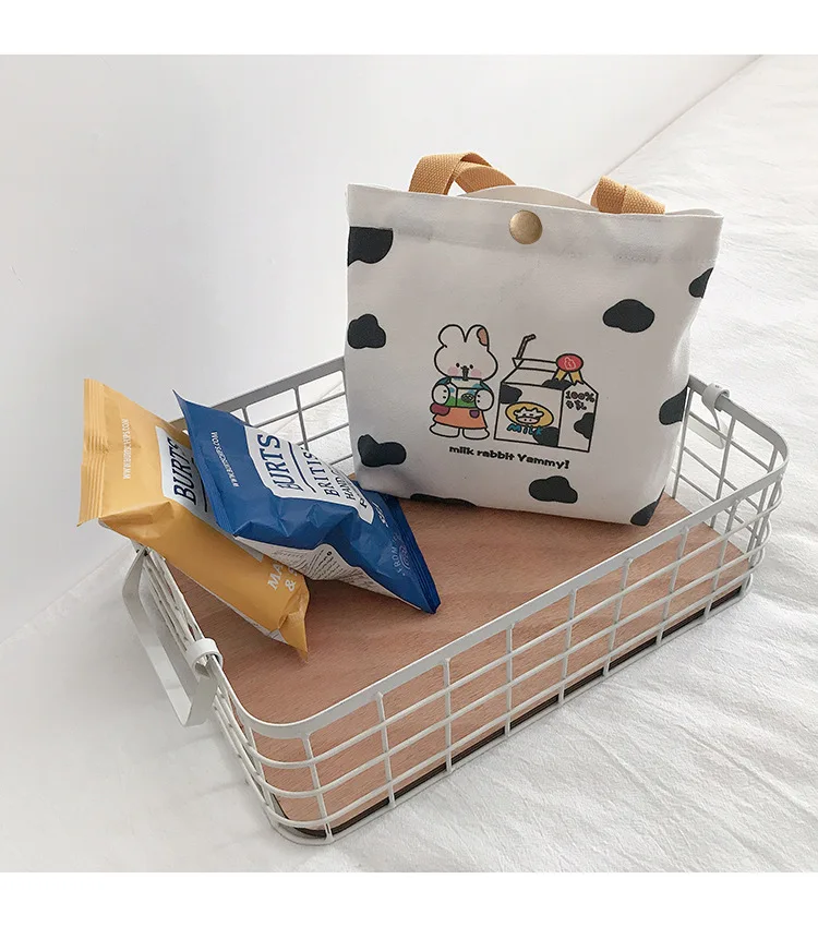 

2021 summer New Cartoon Illustration Canvas Bag Custom cute Girl Bag Leisure Handbag Wholesale