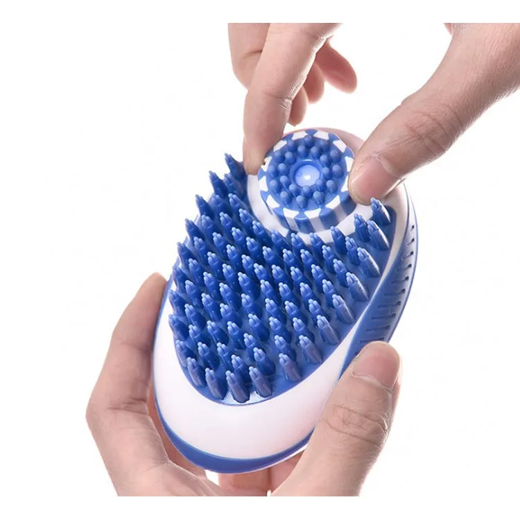 

Wholesale Hot Ningbo Pet Product Store Massage Brush in Brushes Dog Cat 2 in 1 Massage Washing Bath Cepillo Pet Grooming Brush, Customized