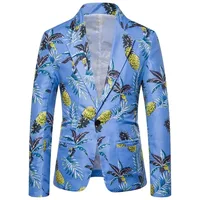 

Hawaii Holiday Digital Printing Single Button Slim Fit Men Blazer