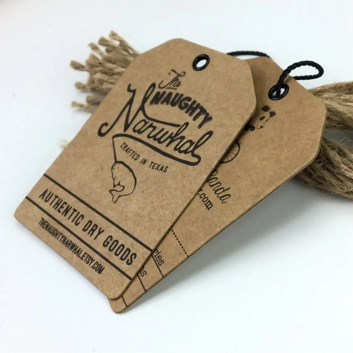 

Fashion Free Sample Recycled Label printed Hang Tag Special brown price swing tag For Clothing Own Logo