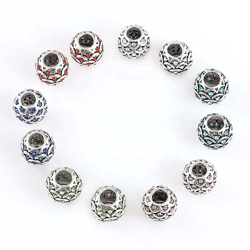 

Wholesale Fashion Crystal Silver Fish Scale Shape Charms Spacer Beads For Bracelet making Jewelry Accessories DIY Spacer Beads