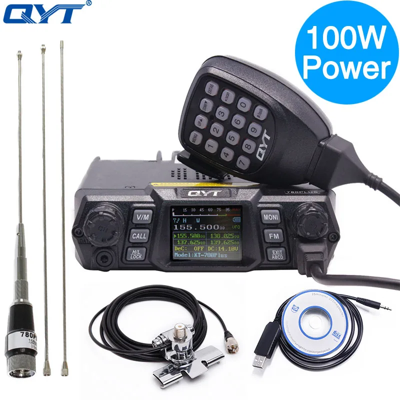 

QYT KT-780 Plus 100 Watts Powerful VHF 136-174mhz Ham Car Mobile Radio Transceiver KT780 200CH Long range Amateur Transceiver