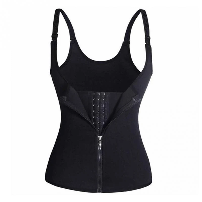 

Waist Trainer Body Shaper with Zipper for Women Sweat Neoprene Sauna Vest, Black