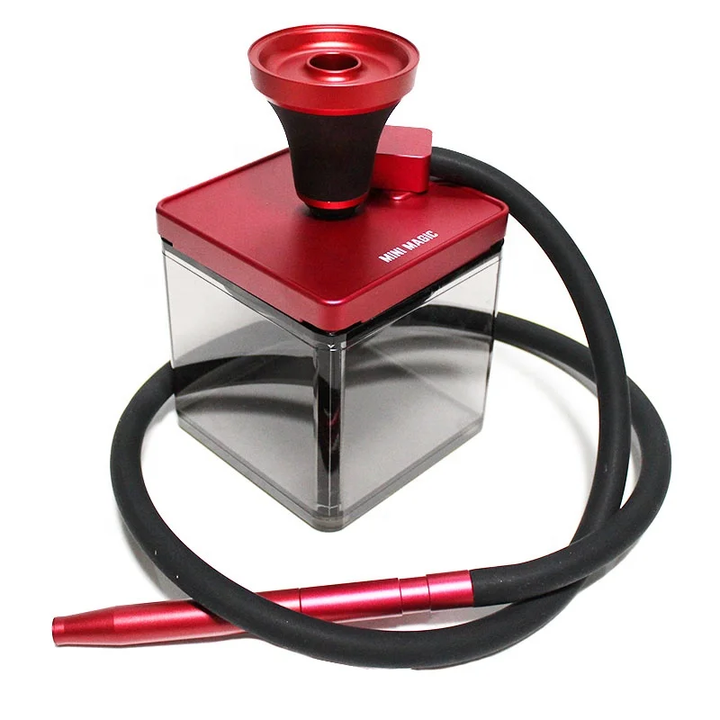 

Customized Logo Portable Shisha Aluminum Small Size Mini Plastic Box Shape Hookah, Gold/grey/ blue/red/black/rose gold