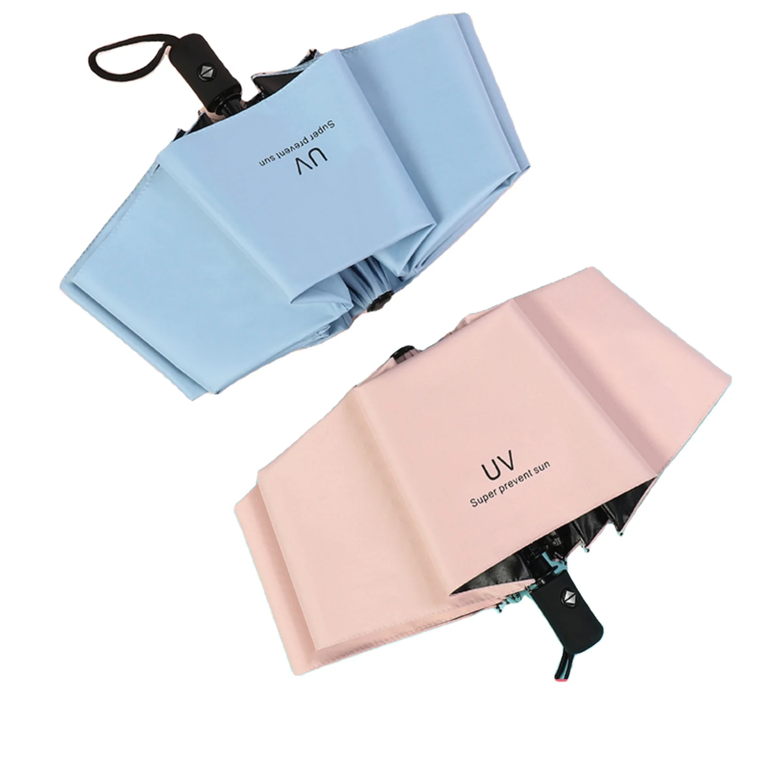 

Drop Shipping wholesale cheap uv unique compact 3 folding automatic travel rain umbrella, Customized