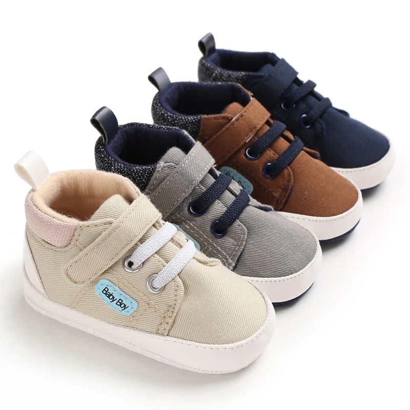 

Boys' baby shoes medium high top soft bottom non slip casual walking shoes