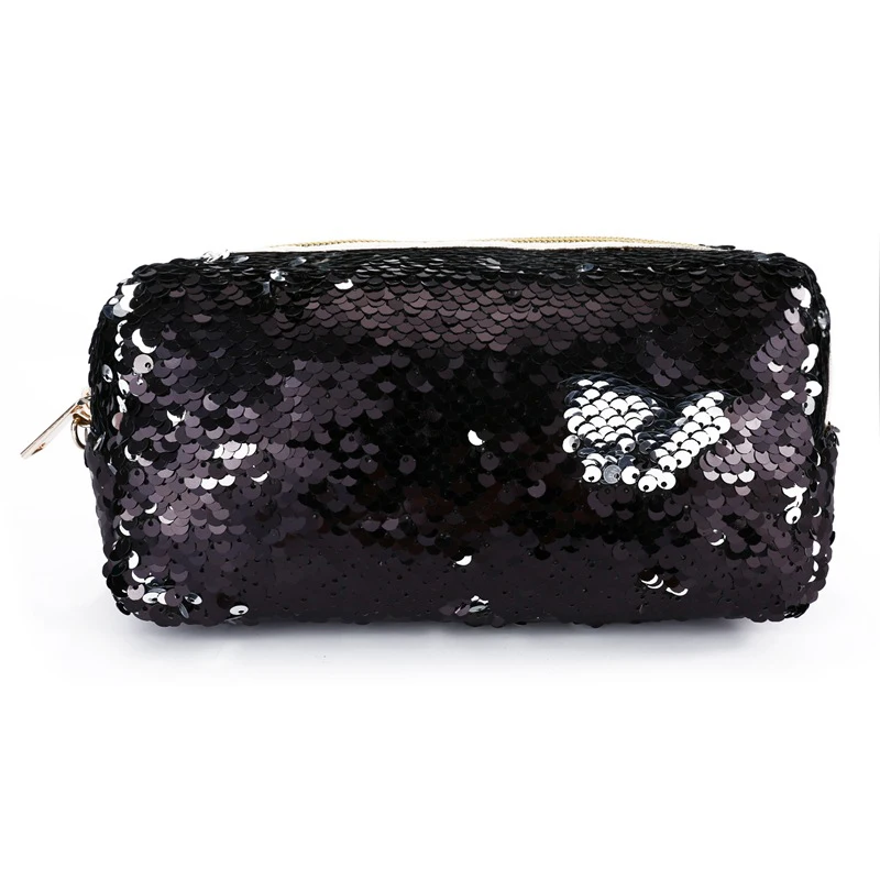 

New Organizador De Maquillaje Fashion Large Capacity Mermaid Sequined Pencil Case Ladies Coin Purse Hand Zipper Cosmetic Bag