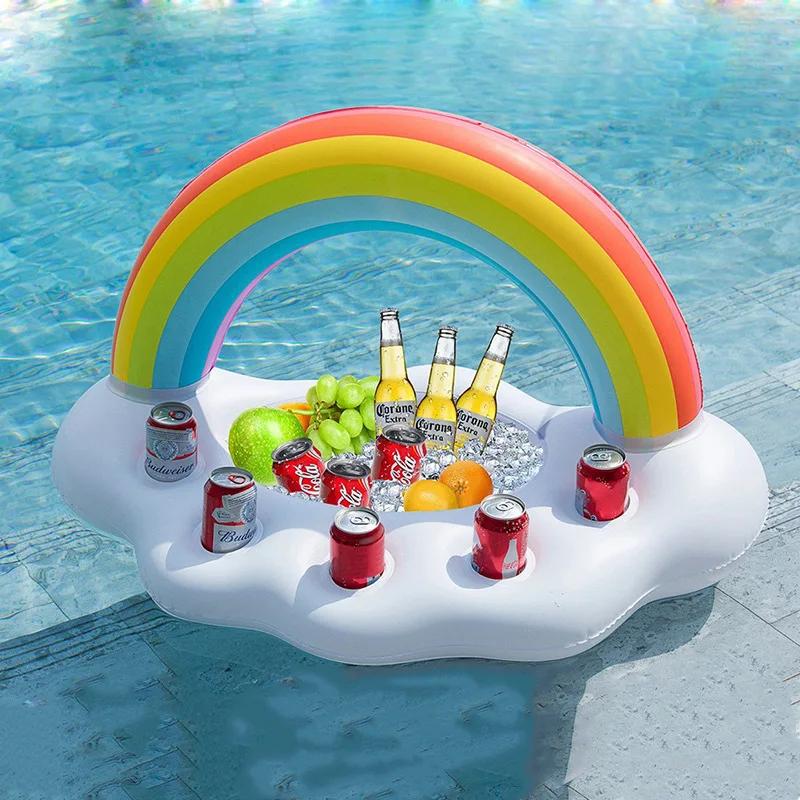 

Inflatable pool float Drink holder float tray for pool & accessories Party supplies, White