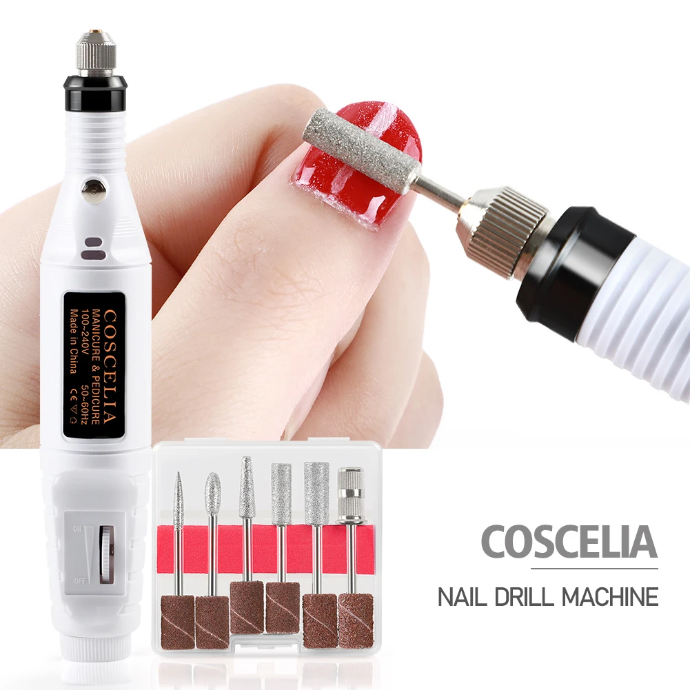 

COSCELIA Professional Nail Art Electric Drill Machine 9W 20000 RPM Finger Nail Beauty Remove Acrylic/gel Nails 0-20000 Rpm 190g, Rose red