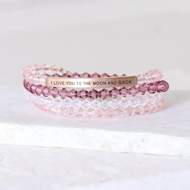 

Simple Design Double Multi Layer Gold Link Chain Paperclip Paper Clip Custom Bar Good Luck Charm Bracelet Women, Picture shows