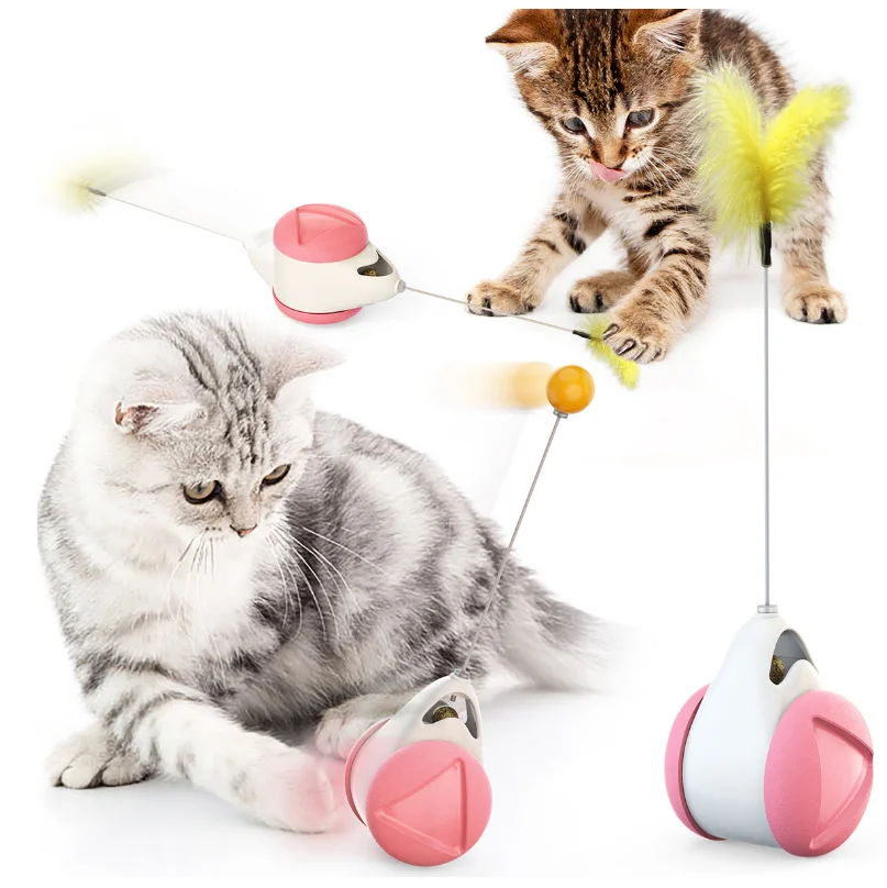 

Hot selling Tumbler Self-help Running Balance Car Cat Stick Fashion Pet Supplies Toys, Pink, green, black, yellow and blue