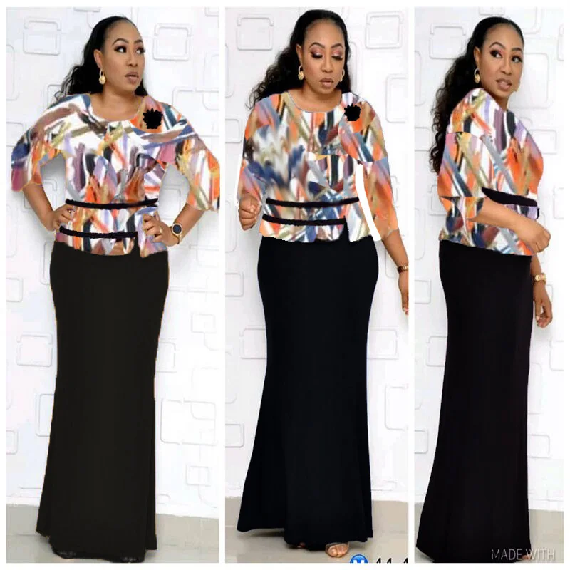 

2021 Clothes Fitted Flower Pencil Maxi Printed Women Long Dresses Elegant African