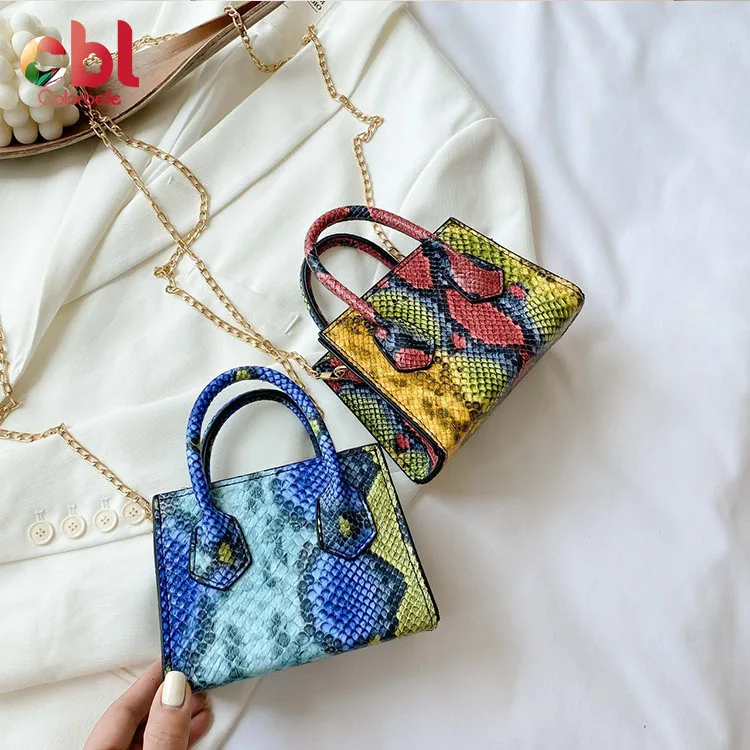 

Small Chunky Shoulder Crossbody handbags 2021 Women Designer Female Snake Print Totes Luxury Mini Hand Bags Brand Purses Handbag, Blue,black ,beige