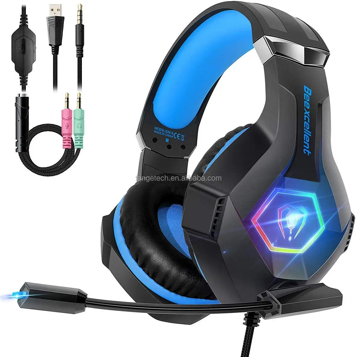 

beexcellent GM-6 New private tooling computer headset gaming ps with hidden mic and running LED light