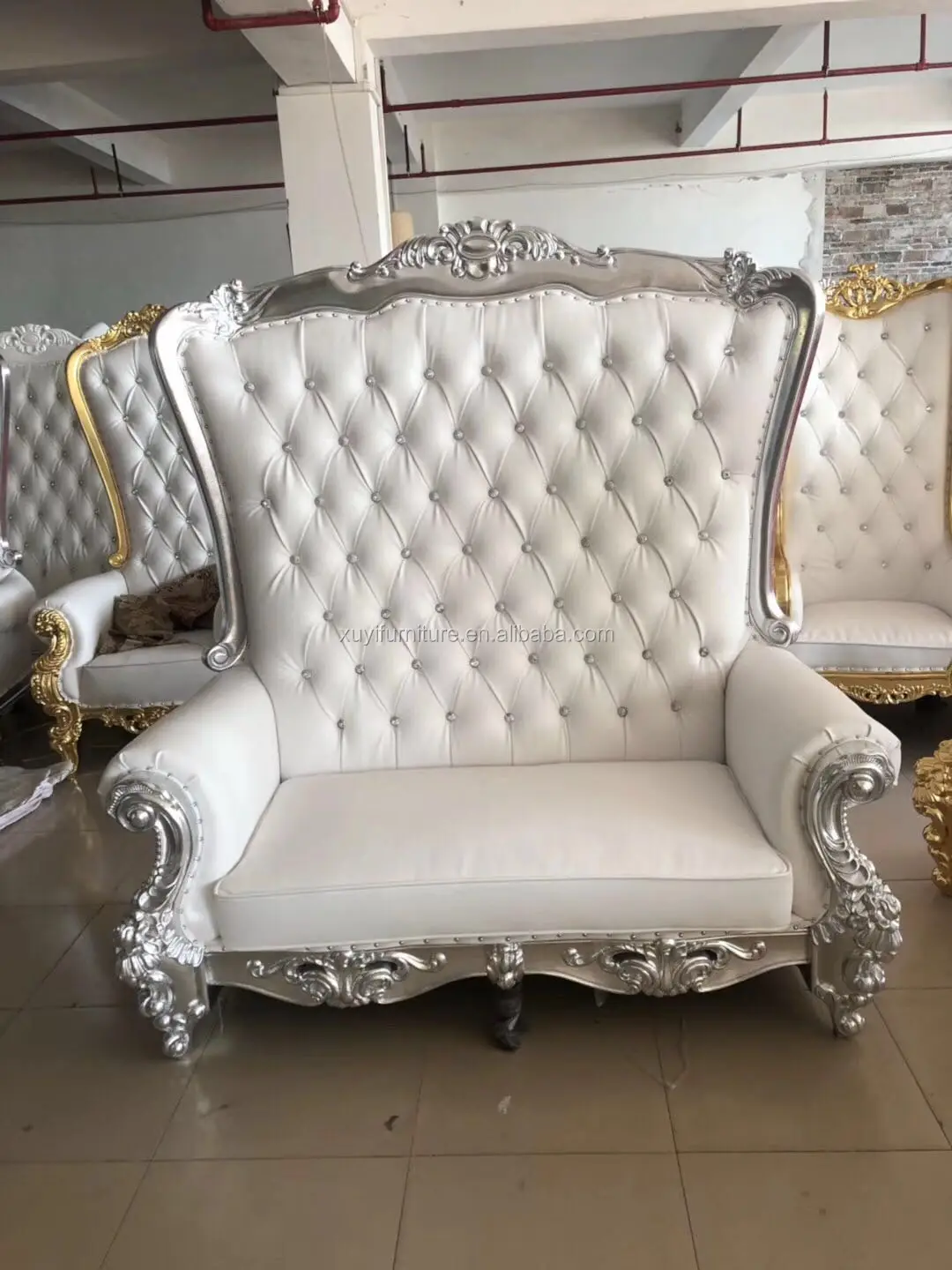 Luxury Royal King And Queen Double Seat Throne Chair For Wedding - Buy ...