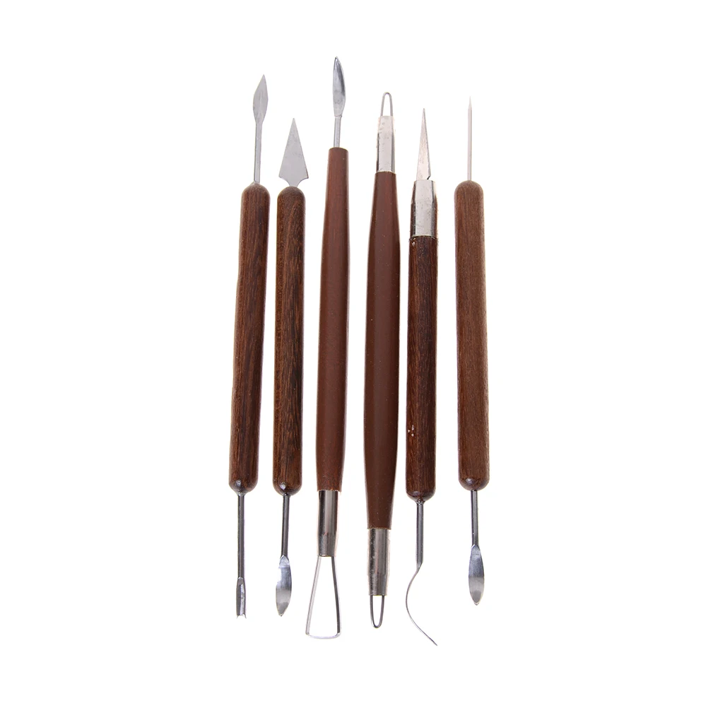 

6Pcs/Set Clay Sculpting Kit Sculpt Smoothing Wax Carving Pottery Ceramic Tools Polymer Shapers Modeling Carved Tool