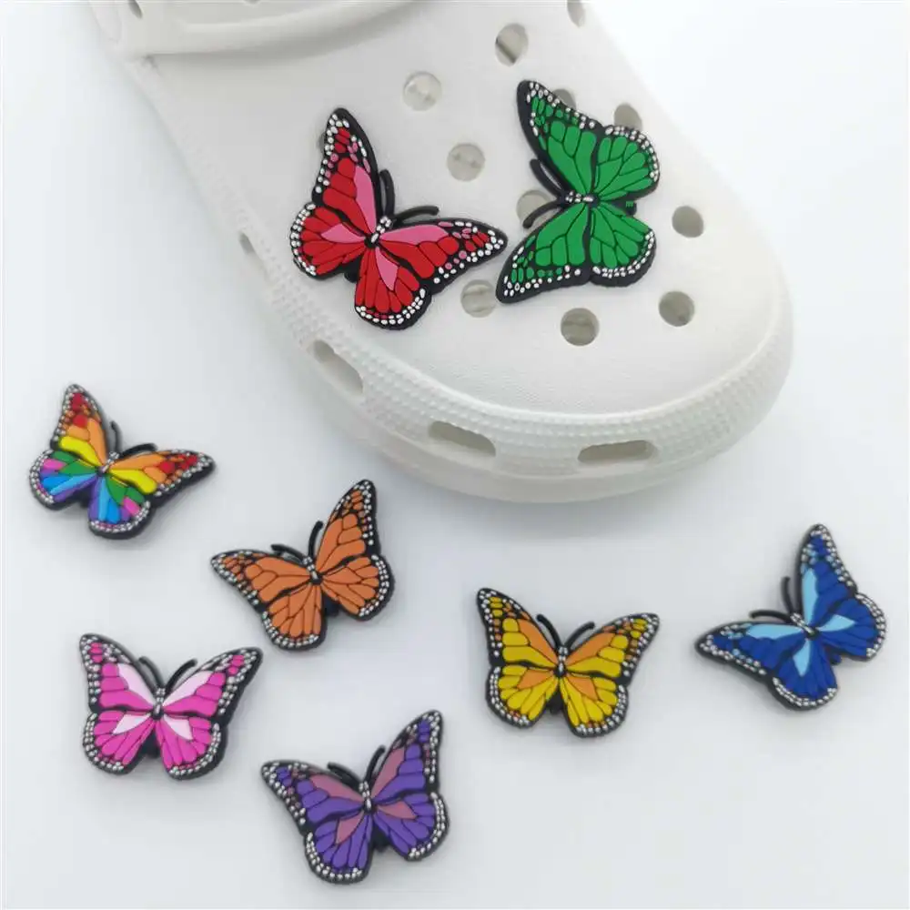 

Designer Cheap Custom New Soft PVC Cartoon Croc Shoe Charm butterfly