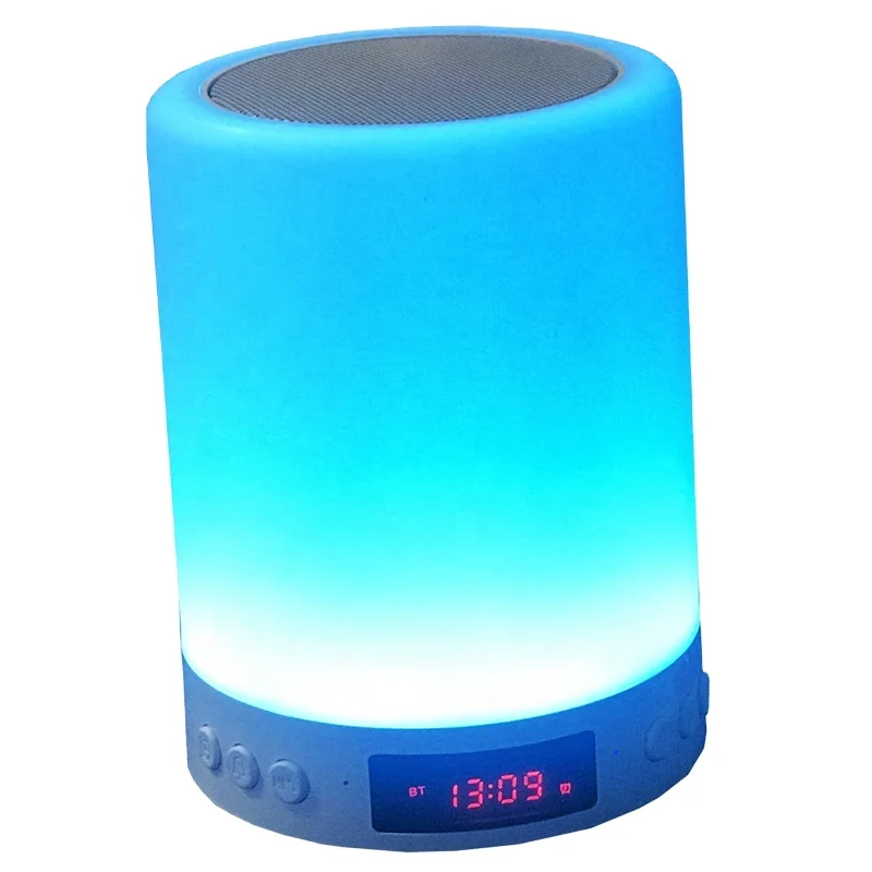 

New Night Light with BT Speaker Portable Wireless TF Card BT Speaker Touch Control Color LED Bedside Table Lamp