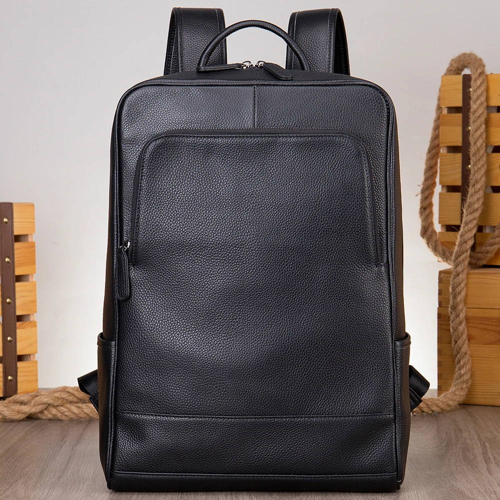 

MARRANT Accept Custom Logo 8110 High Quality Fashion Casual Backpack Men Luxury Leather Laptop Backpack Bag Travel Backpack, Black/coffee