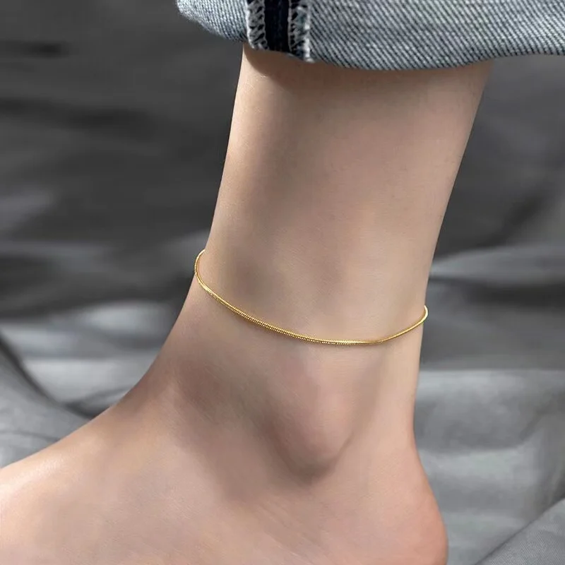 

Premium sense of exquisite hot style Titanium steel quality The snake bone anklets