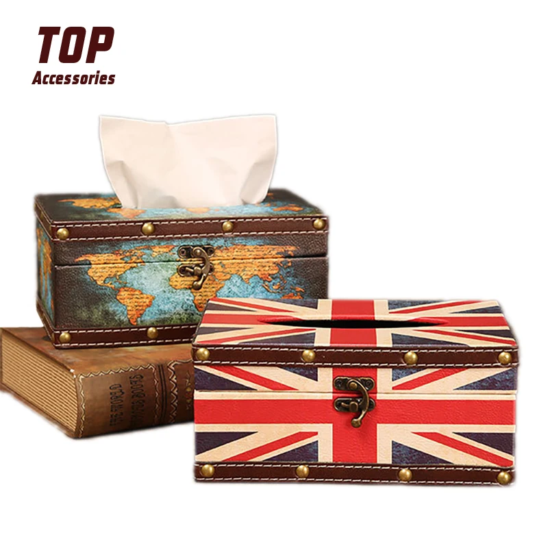 

America/British Flag Pattern Custom Tissue Paper Box Case