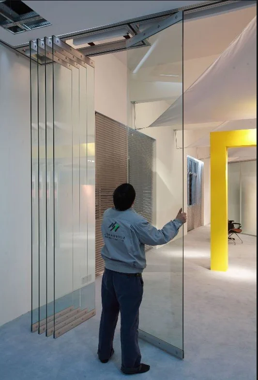 aluminium cheap sliding soundproof folding door partition wall 12mm tempered glass door prices frameless soundproof partitions