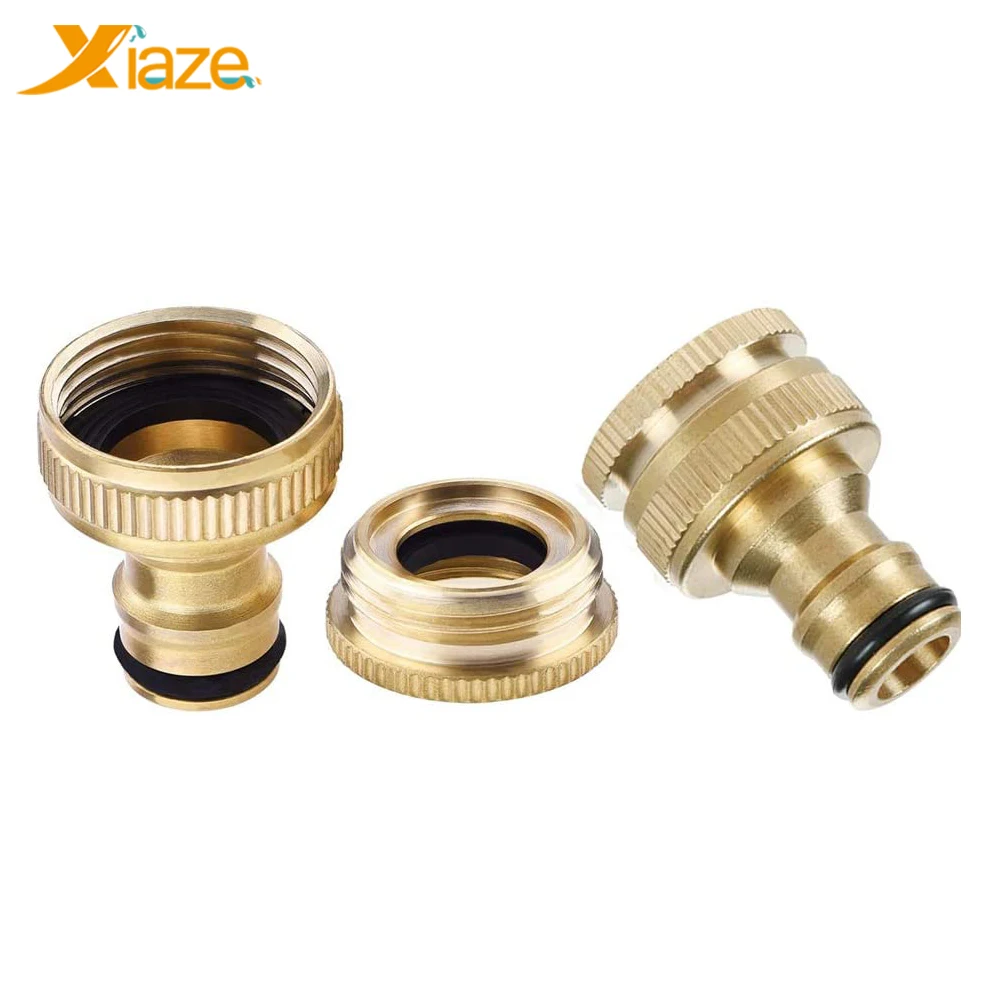 

2-in-1 faucet adaptor Garden Hose Quick Connect 1/2 &  inch Brass Water Hose Fitting Connectors 2pcs