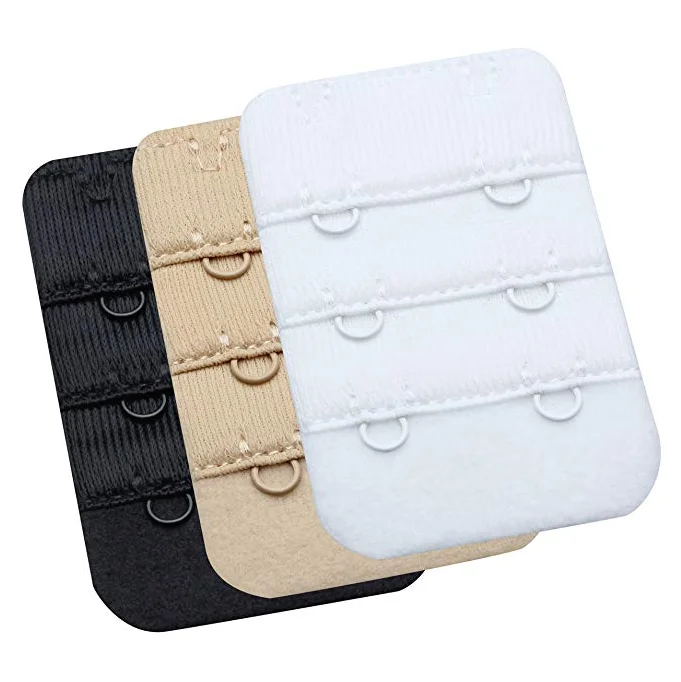 

Fashion Bra Accessories Nylon Hook And Eyes Soft Comfortable 2 Hooks Bra Extender, Black,nude,white