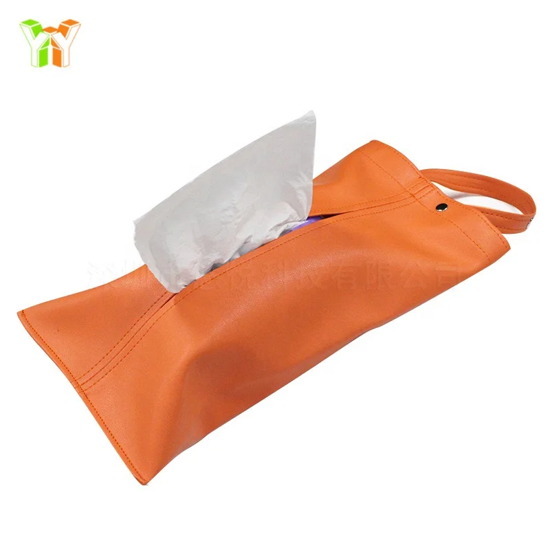 

Durable Paper Case PU leather Napkin Cover Pouch Suspensible Tissue Box holder