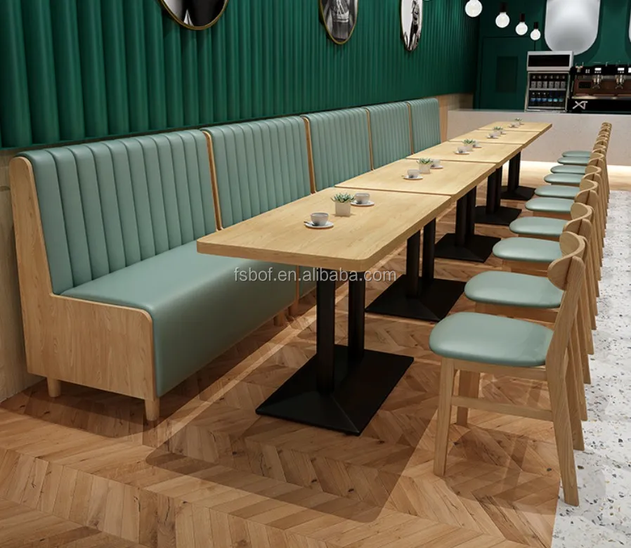Customize Wooden Restaurant Booth Seating Sofa Bench With Table Sets ...