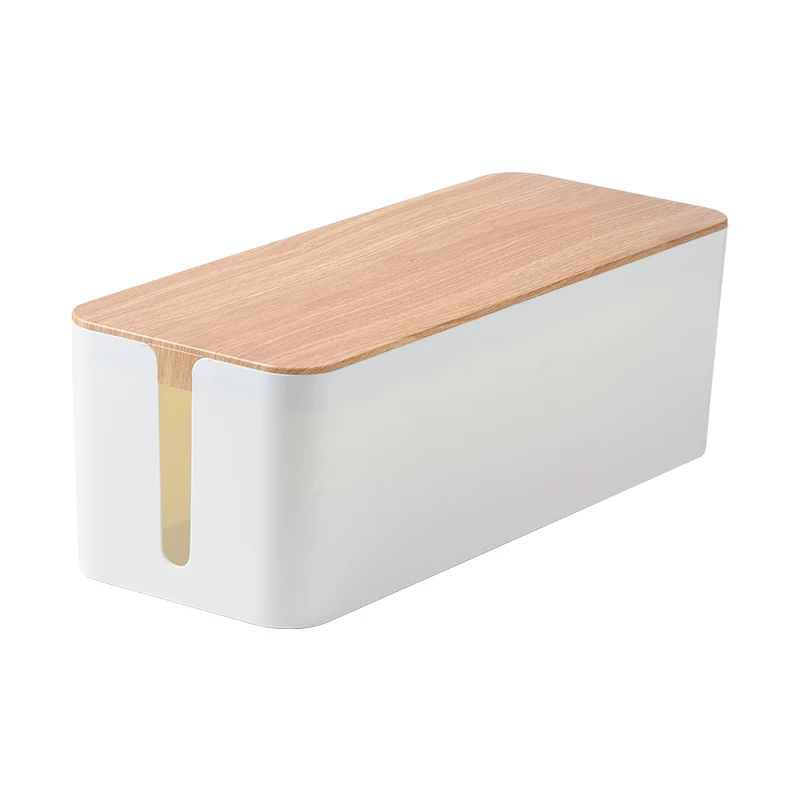 

Wholesale Household Bamboo Cable Storage Box Socket Management Box With Cover