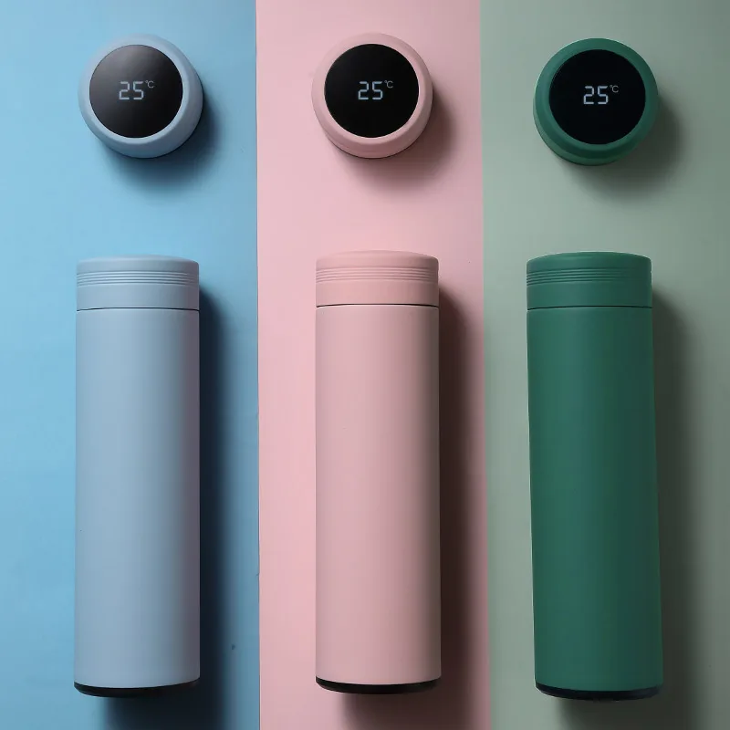 

New Product Ideas 2021 Stainless Steel LED Smart Water Bottle with Temperature Display