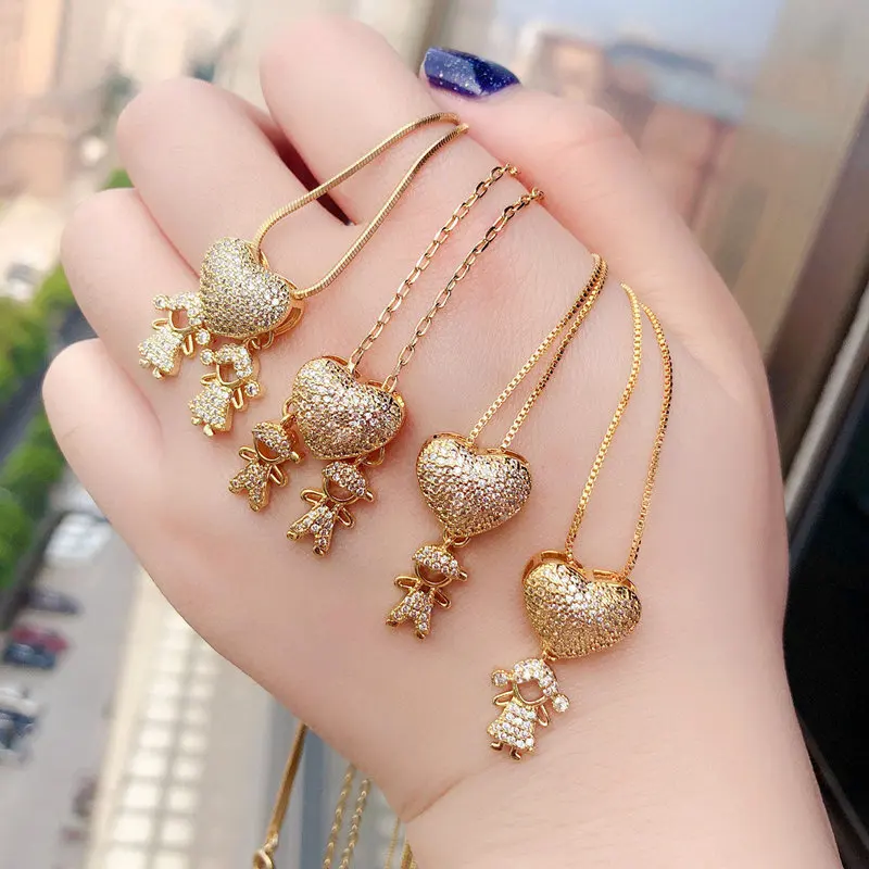 

Wholesale Price 18k Gold Plated Brass Copper Children Girl Boy Pendant Necklace
