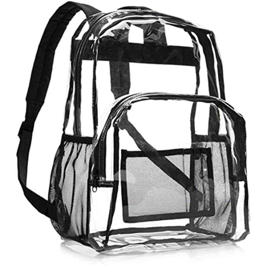 

Transparent PVC Basics School Backpack with Ruggedly reinforced shoulder straps