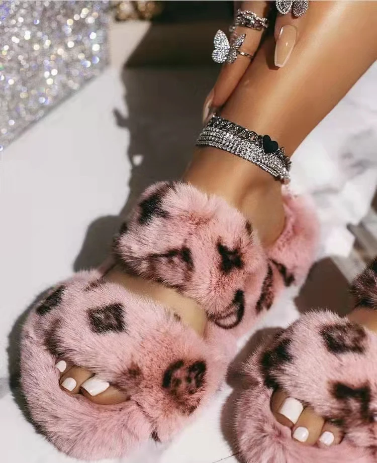 

Wholesale fur slippers fur slippers cover fur plush slippers