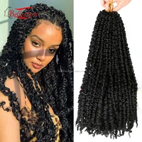 

Belleshow 2019 New Design 18inch Water wave Passion twist Crochet Hair Braid Ombre Color pre twisted hair