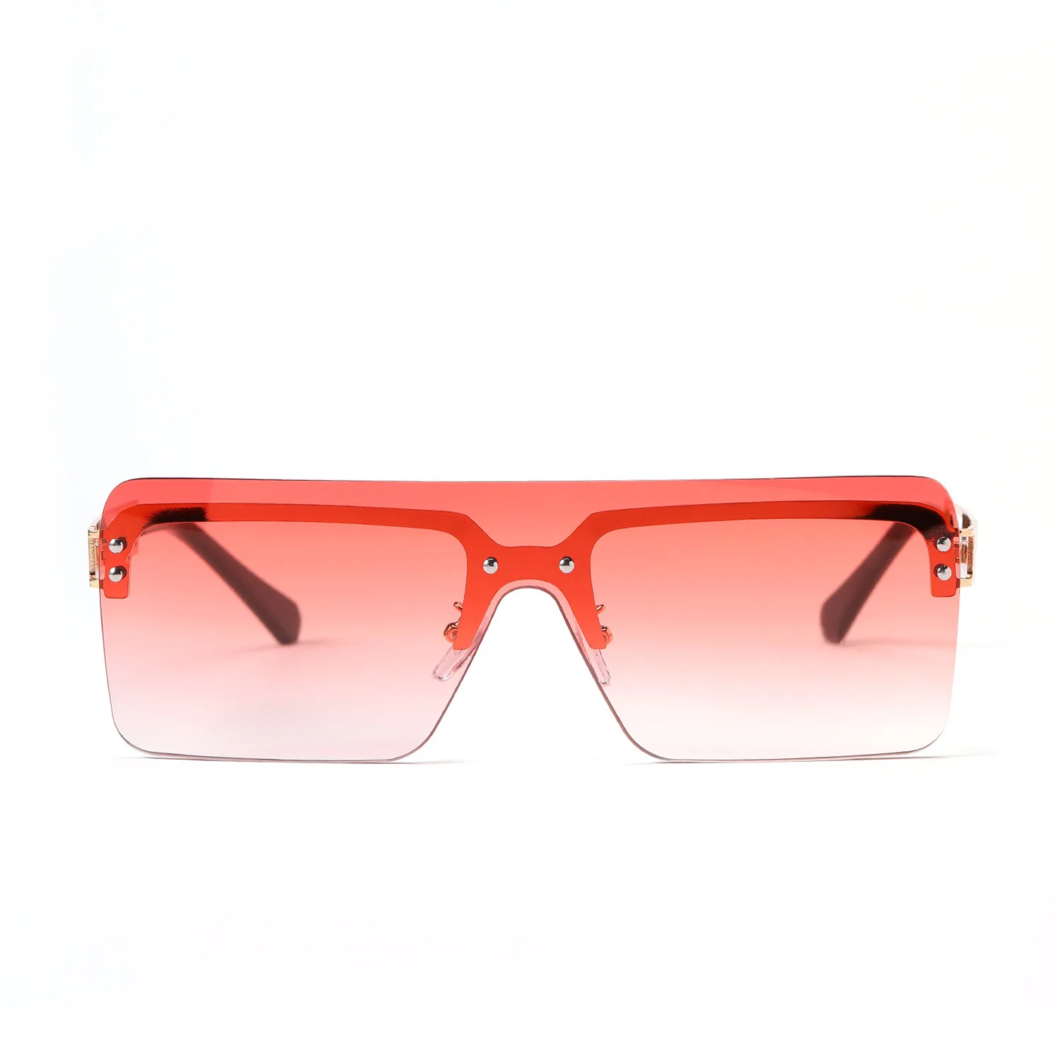 

Lbashades Metal Frameless One Piece Square Oversized Frame Gradient Sunglasses Women