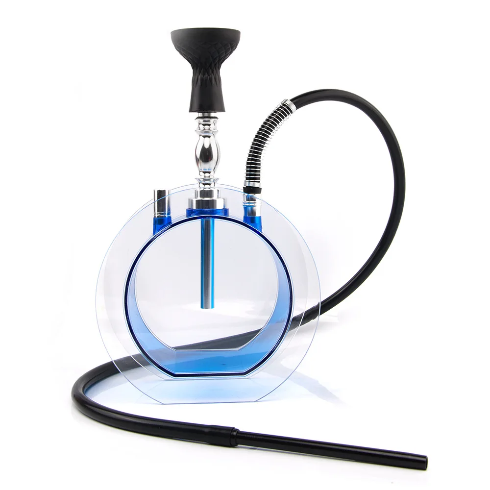 

2021 Manufacturer's Hot New Design Arabic Hookah Fashionable Acrylic O-Shape Hookah Glass Hookah Set, Single-tube