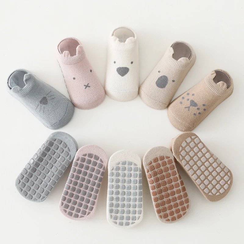 

2021 new organic cotton summer ankle indoor anti slip rubber sole baby socks